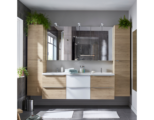 Meuble sous vasque à suspendre chêne Idalie L. 60 x H. 60 x P. 45 cm - Cooke and Lewis - Brico Dépôt