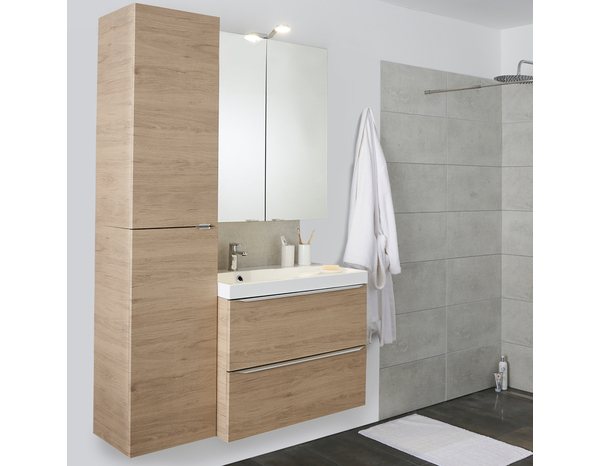 Meuble sous vasque à suspendre chêne Idalie L. 80 x H. 60 x P. 45 cm - Cooke and Lewis - Brico Dépôt