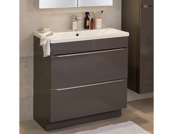 Meuble sous vasque à poser gris taupe Idalie L. 80 x H. 82 x P. 45 cm - Cooke and Lewis - Brico Dépôt