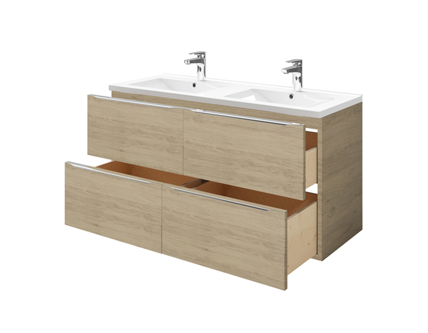 Meuble sous vasque double à suspendre chêne Idalie L. 120 x H. 60 x P. 45 cm - Cooke and Lewis - Brico Dépôt