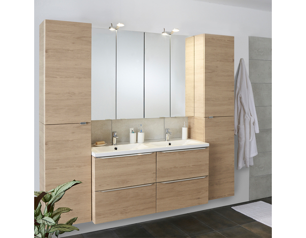 Meuble sous vasque double à suspendre chêne Idalie L. 120 x H. 60 x P. 45 cm - Cooke and Lewis - Brico Dépôt