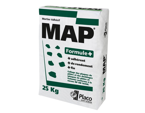 Mortier adhésif MAP plaques de plâtre - sac de 25 kg - Placoplâtre - Brico Dépôt