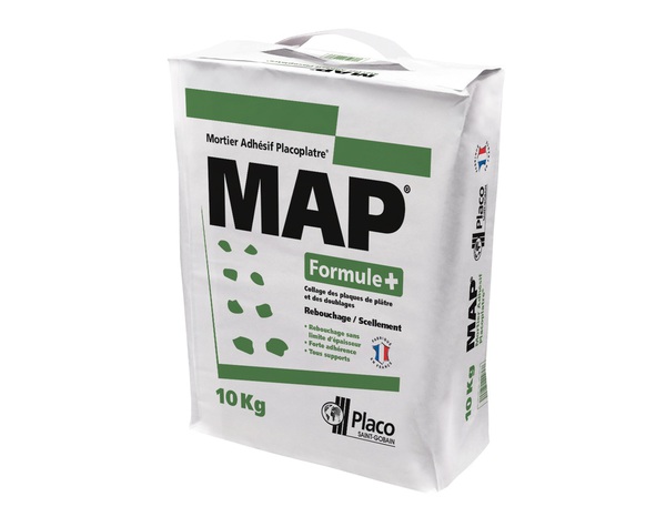Mortier adhésif MAP rebouchage et scellement - sac de 10 kg - Placoplâtre - Brico Dépôt