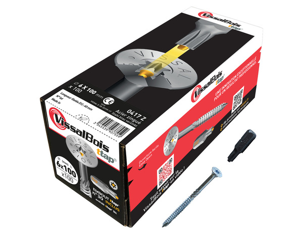 Boite de 100 vis à bois TTAP filet partiel ZN TX30 Ø 6,0 X 100 mm - Brico Dépôt