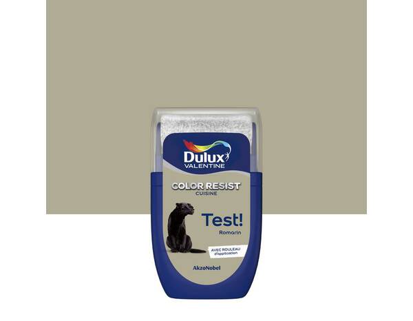 Testeur peinture cuisine Color resist acrylique mat vert romarin 30 ml - Dulux Valentine - Brico Dépôt