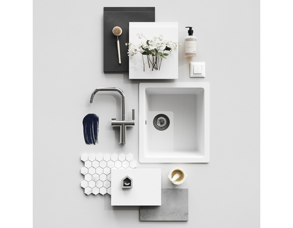 Fileur d'angle bas "Glorian" blanc brillant - H. 71.5cm - Cooke and Lewis - Brico Dépôt