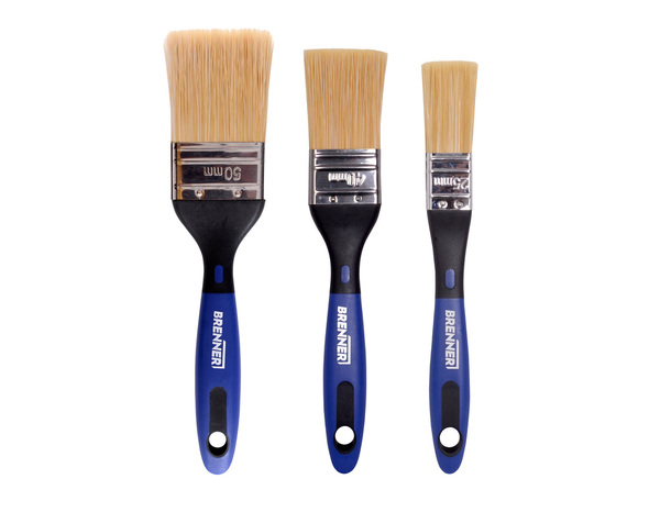 Lot de 3 pinceaux plats toutes peintures - Brenner - Brico Dépôt
