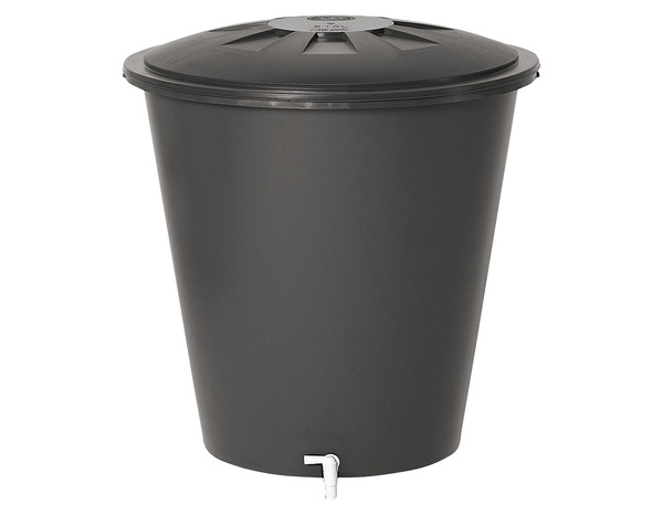 Cuve à eau cylindrique 510 L grise avec couvercle et robinet blanc - Garantia - Brico Dépôt