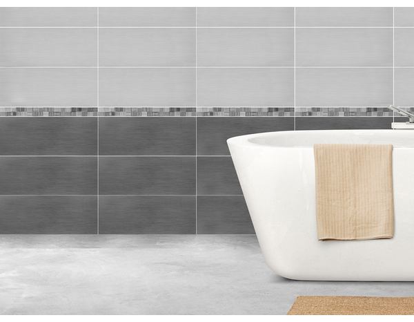 Carrelage mural "Happy" gris foncé - l.20 x L.50 cm. Ép. 8,8 mm. - Brico Dépôt