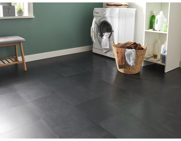 Dalle PVC adhésive Ardoise L. 30,5 x l. 30,5 cm - GoodHome - Brico Dépôt