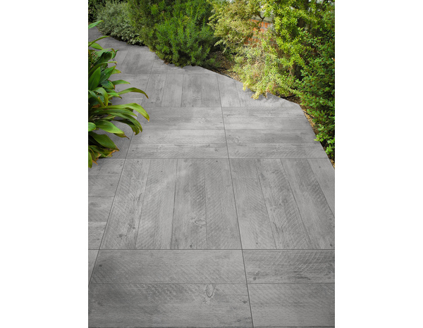 Carrelage de sol extérieur "Cabanon" gris - l. 42 x L. 42 cm - Brico Dépôt