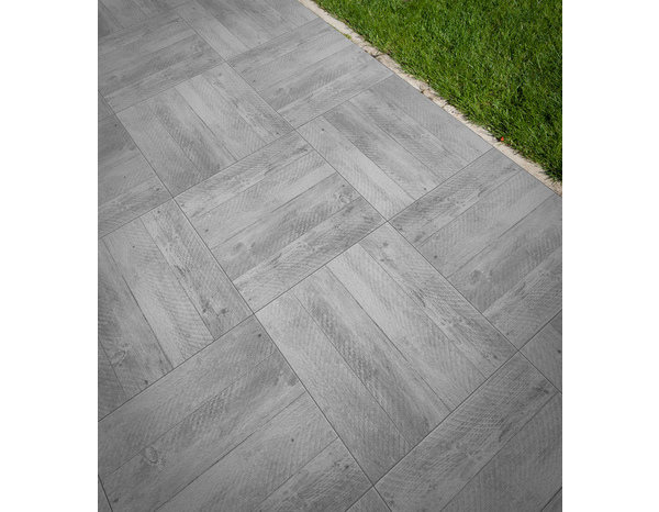 Carrelage de sol extérieur "Cabanon" gris - l. 42 x L. 42 cm - Brico Dépôt
