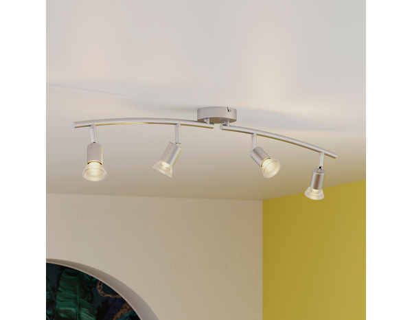 4 Spots GU10 argent à visser 7 W 220 - 240V - Brico Dépôt