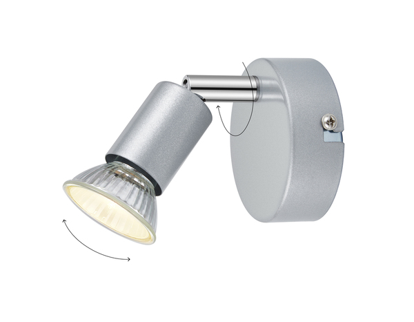 1 Spot GU10 argent à visser 7 W 220 - 240V H. 10,5 x L. 10,5 cm - Brico Dépôt