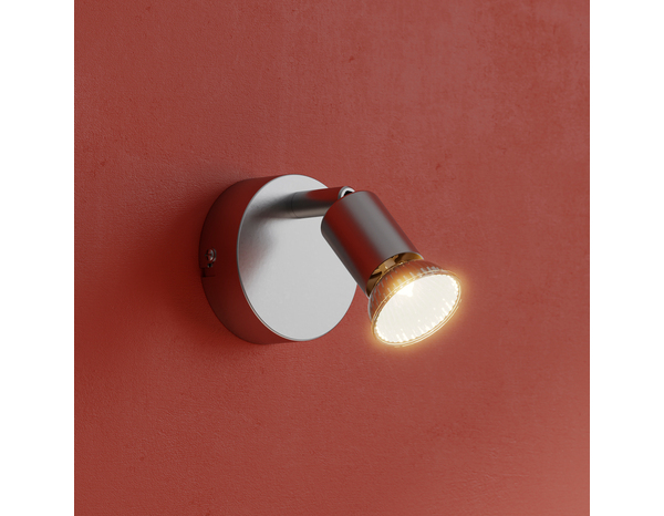 1 Spot GU10 argent à visser 7 W 220 - 240V H. 10,5 x L. 10,5 cm - Brico Dépôt