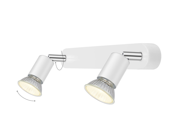 2 Spots GU10 blanc 7 W 220 - 240V H. 10,5 x L. 26 x l. 4 cm - Brico Dépôt