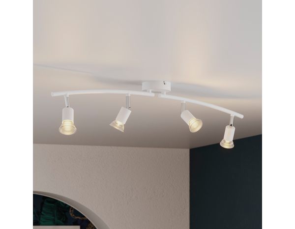 4 Spots GU10 blanc à visser 7 W 220 - 240V - Brico Dépôt