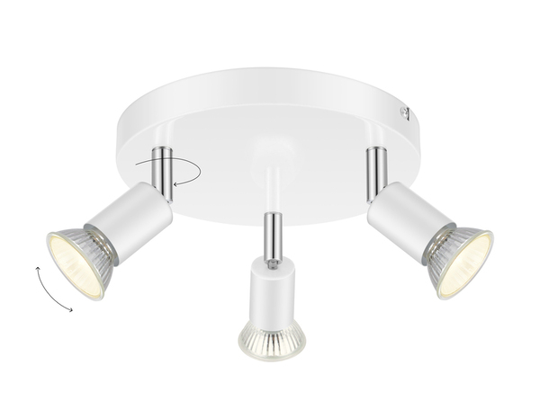 3 Spots GU10 blanc 7 W 220 - 240V Ø 20 cm - Brico Dépôt