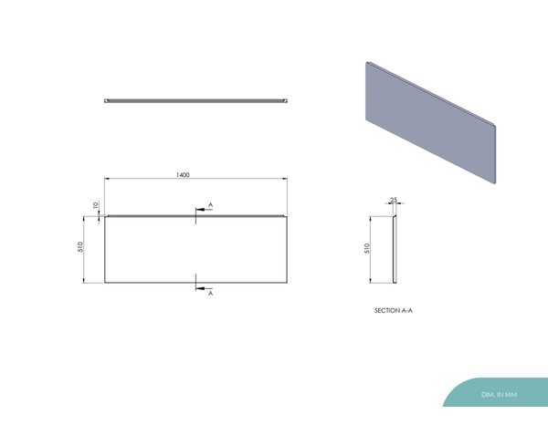 Tablier frontal ABS H. 51 cm x Ep. 2,5 cm x l. 140 cm - Brico Dépôt