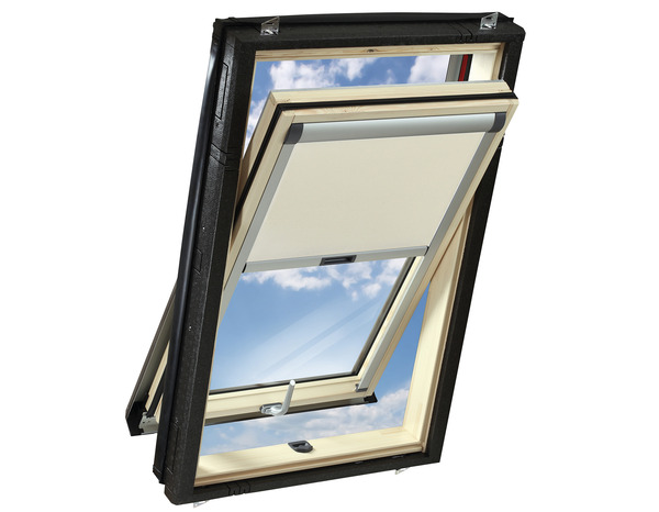 Fenêtre de toit + 2 stores Ouverture par rotation avec raccord universel. - Brico Dépôt