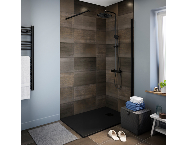 Paroi de douche à l'italienne Walk-In "Calia" l.120 cm en verre transparent - Cooke and Lewis - Brico Dépôt