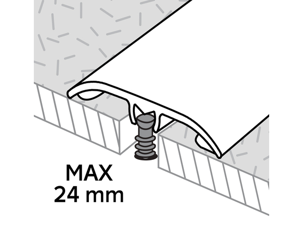 Barre de seuil en aluminium - Décor argent - L. 0,93 m, l. 37 x h. 4,6 x ép. 1,2 mm - GoodHome - Brico Dépôt