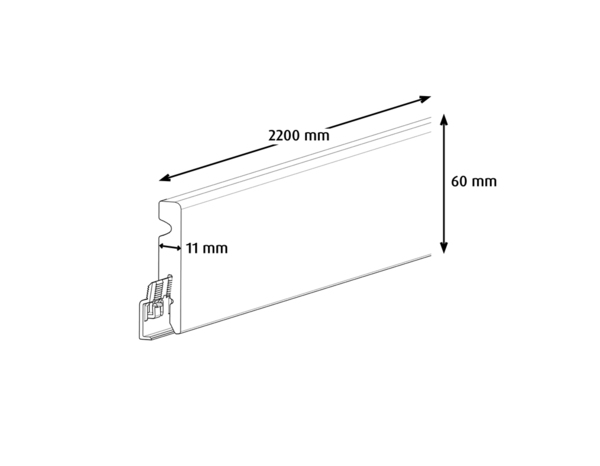 Plinthe - Blanc - L. 220 x l. 6 x Ép. 1,1 cm - GoodHome - Brico Dépôt