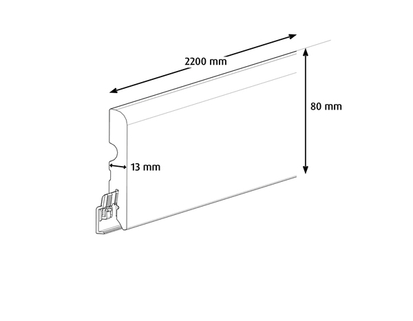 Plinthe - Blanc - L. 220 x l. 8 x Ép. 1,3 cm - GoodHome - Brico Dépôt