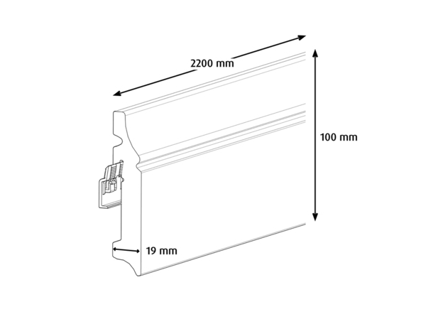 Plinthe moulurée blanche - L. 220 x l. 10 cm x Ép. 19 mm - GoodHome - Brico Dépôt