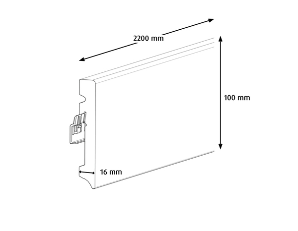 Plinthe moulurée blanche L. 220 cm x l. 100 mm x Ép. 16 mm - GoodHome - Brico Dépôt