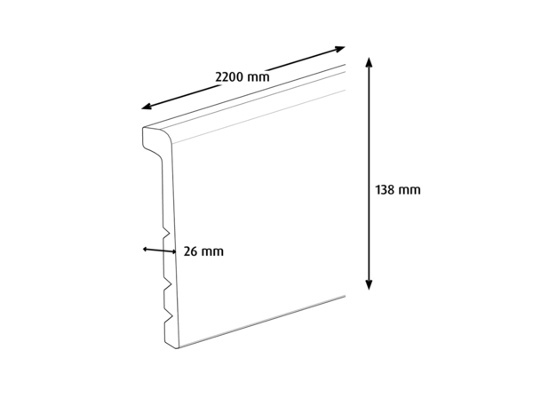 Plinthe de rénovation blanche long. 220 cm x larg. 138 mm x ép. 26 mm - GoodHome - Brico Dépôt