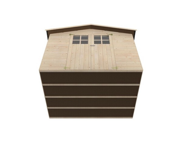 Abris de jardin en bois TOM 4,49 m² épicéa, porte vitrée 120x164 cm, plancher inclus - Brico Dépôt