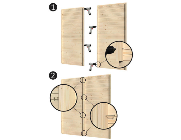 Abris de jardin en bois TOM 4,49 m² épicéa, porte vitrée 120x164 cm, plancher inclus - Brico Dépôt