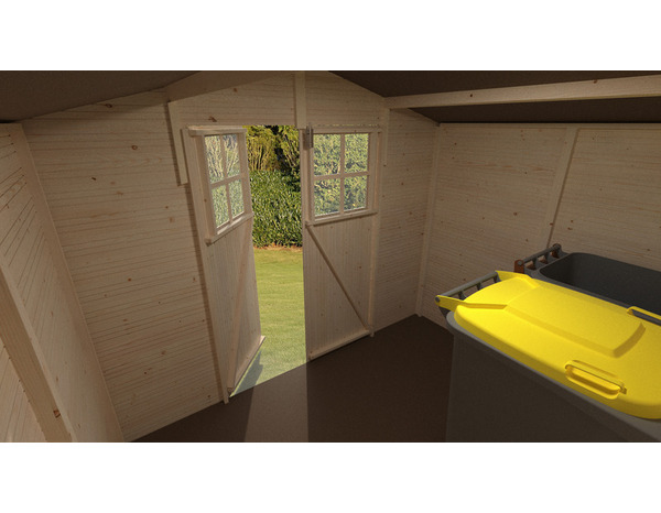 Abris de jardin en bois TOM 4,49 m² épicéa, porte vitrée 120x164 cm, plancher inclus - Brico Dépôt