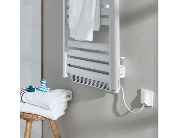 Sèche-serviettes avec barres plates "Melor" 500 W + Soufflerie 1 000 W - Brico Dépôt