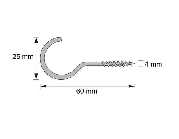 Boite de 2 kg de crochets ronds à visser 4.0 x 60 mm acier - Brenner - Brico Dépôt