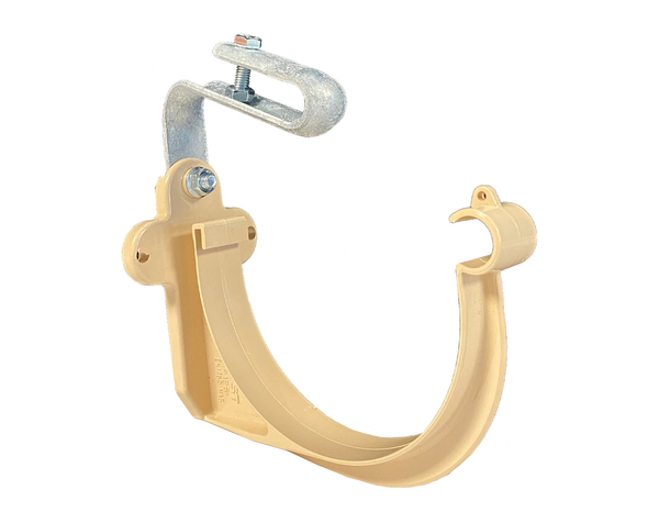 Crochet bandeau 25 mm PVC avec étrier galvanisé réglable ton sable  - Brico Dépôt