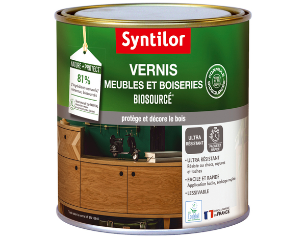 Vernis meubles et boiseries chêne clair satiné 0,5L - Syntilor - Brico Dépôt
