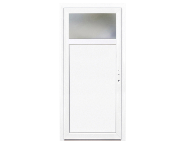 Porte de service PVC 1/4 vitrée 208 x 85 cm - Brico Dépôt