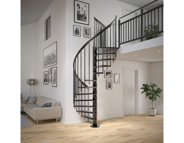 Escalier autoportant hélicoïdal gris anthracite - Brico Dépôt