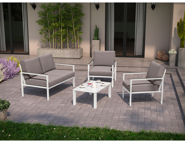 Salon de jardin en aluminium pour 4 personnes "Azalis" - Marque BLOOMA - Brico Dépôt