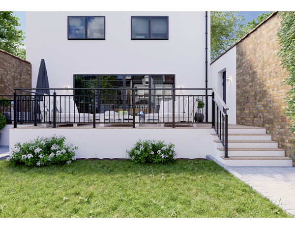 Kit balustrade noir additionnel H. 1 m x L. 100 cm - GEOM - Brico Dépôt