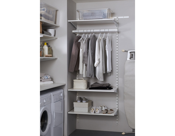 Support de penderie simple blanc - H. 9 x L. 3,5 x P. 27,5 cm - Form - Brico Dépôt