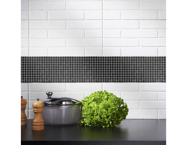 Mosaïque "Genovia" noir - l. 29,5 x L. 29,5 cm - Colours - Brico Dépôt