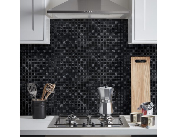 Mosaïque "Flourencia" noir - l. 30 x L. 30 cm - Colours - Brico Dépôt