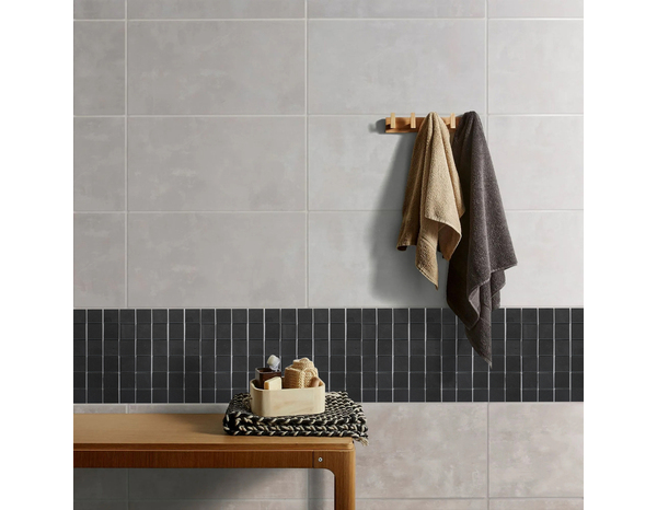 Mosaïque sol/mur pierre naturelle "Slate" gris anthracite - l. 30,3 x L. 30,4 cm - GoodHome - Brico Dépôt