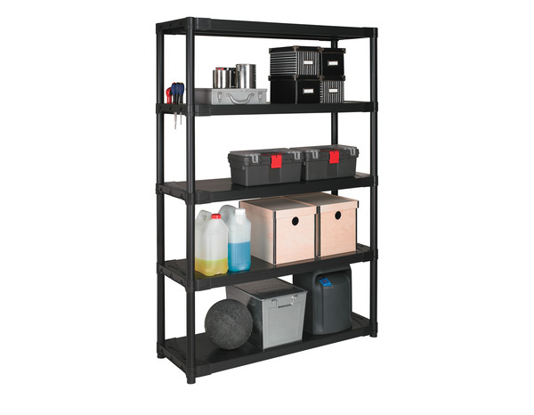 Etagère résine noir "Liane" l. 120 cm x H. 175 cm x P. 40 cm - Cooke and Lewis - Brico Dépôt