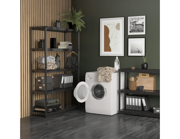 Etagère résine noir "Liane" l. 120 cm x H. 175 cm x P. 40 cm - Cooke and Lewis - Brico Dépôt