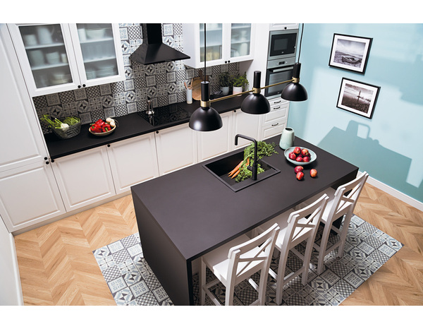 Hotte cheminée de cuisine noire - 60 cm - Brico Dépôt