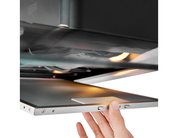 Hotte cheminée incurvée en verre noire - 60 cm - Cooke and Lewis - Brico Dépôt